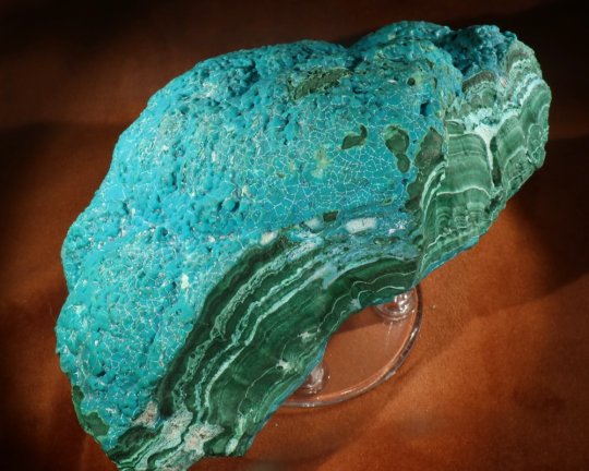 Malachite + Chrysocolla, Smuk, og kan også bruges som slibemateriale. 2 bild.  Congo. 1354 gr 14 cm