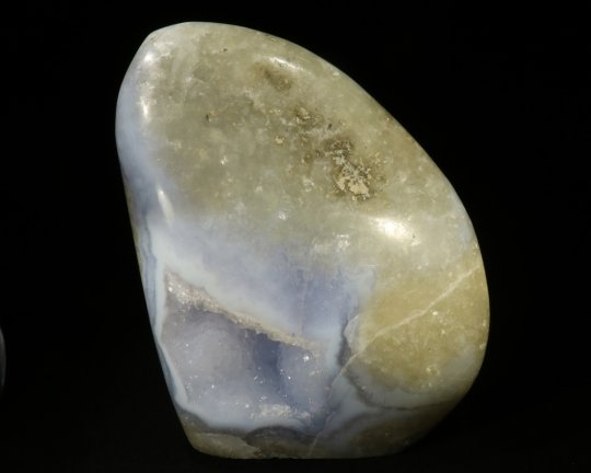 Blue lace agat, slebet, også grotte på bagsiden, Malawi, 338 gr 12 cm